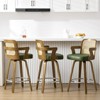 Bekrvio 26" Swivel Counter Height Bar Stools Set of 1/2/3/4,Faux Leather Upholstered Bar Chairs with Back & Arm for Kitchen Island,Black - 4 of 4