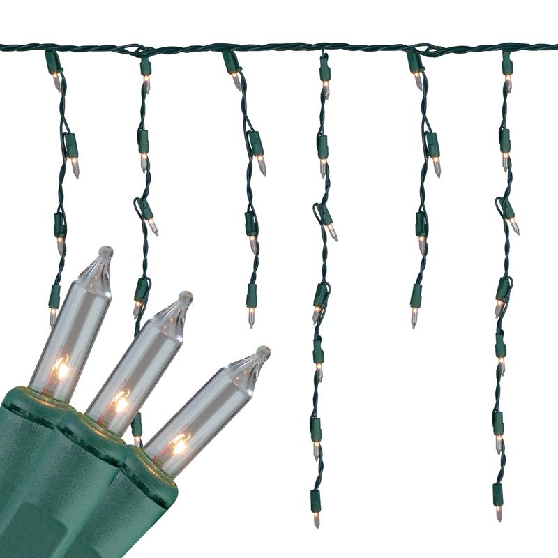 Northlight 300-Count Clear Mini Icicle Christmas Lights, 9 ft Green Wire, 5 of 6