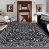 Living Room Rug 8x10 Modern Floral Print Area Rug With Non-Slip Backing Ultra-Thin Stain-Resistant Throw Carpet For Bedroom Dining Room Home Office - 2 of 4