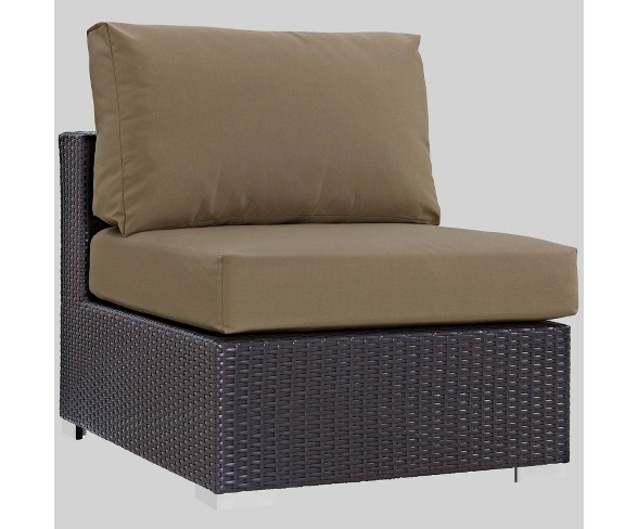 Convene Outdoor Patio Armless Chair - Mocha - Modway
