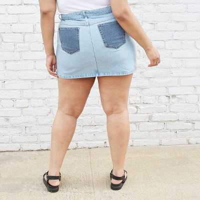 plus size patchwork jeans