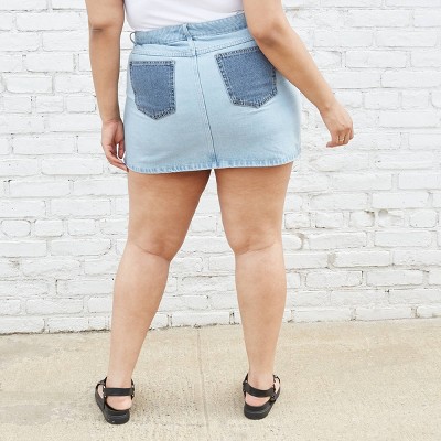 womens plus denim skirt