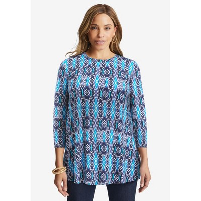Jessica London Women's Plus Size Stretch Knit Swing Tunic
