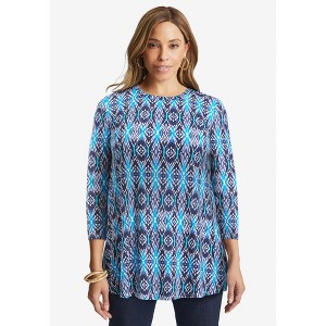 Jessica London Women's Plus Size Stretch Knit Swing Tunic - 1 of 4