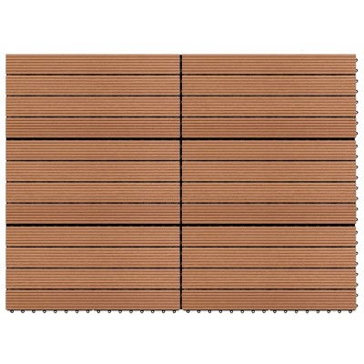 vidaXL WPC Tiles 23.6"x11.8" 6 pcs 10.8ftÂ² Brown