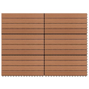vidaXL WPC Tiles 23.6"x11.8" 6 pcs 10.8ftÂ² Brown - 1 of 4