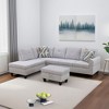 AndMakers 28.5 in. W Light Gray Flannel Polyester Blend Rectangle Ottoman with Storage and Decorative Copper Nails - 2 of 4