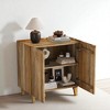 Mango Wood Accent Storage Cabinet with Fluted Doors, Adjustable Shelf, and Tapered Legs, Rustic Solid Wood Sideboard for Living Room, Dining Room - 2 of 4