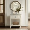 APRILSOUL 19in D x 24in W x 28.5in H Victoria Classic Nightstand, Light Natural Wire-Brush, 1 Drawer and Open Shelf, Bedside Table - 3 of 4