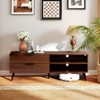 Itopfox Mid Century Wood TV Stand for TVs, Modern Entertainment Center with 2 Drawers & Open Shelves, Accent Media Console Table for Living Room - 2 of 4