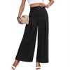 Women's High Waist Wide Leg Pants - Drapery Flowy Trousers for Work & Casual Comfort Black S - 2 of 4