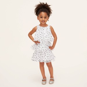 Toddler Mini Polka Dot Tiered Dress - kate spade new york x Target Cream/Black - 1 of 4