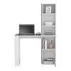 NicBex Home Office Desk 38.8" W Modern Writing Desk with Cabinet, 4-Layer Open Storage Bookshelves and Wooden Frame for Office, Study - 2 of 4