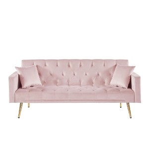 NicBex 73 Inch Velvet Convertible Folding Futon Sofa Bed for Living Room,Office,Apartment,Bedroom - 1 of 4