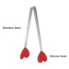 Unique Bargains Stainless Steel Silicone Tips Heart Shape Food Tongs - 4 of 4