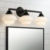 Possini Euro Design Astrid Modern Wall Light Black Metal Hardwire 27 1/4" 3-Light Fixture Opal White Glass Shade for Bedroom Bathroom Living Room - 2 of 4