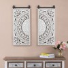 LuxenHome Set of 2 Distressed Ivory White Wood Flower Wall Decor Wall Art Off-White - 2 of 4