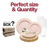 Smarty Had A Party Pink w/ Gold Rim Blossom Plastic Wedding Set - 120 Sets - 3 of 4