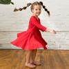 Mightly Toddler Fair Trade Organic Cotton Solid 3/4 Sleeve Twirl Dress - 2 of 4