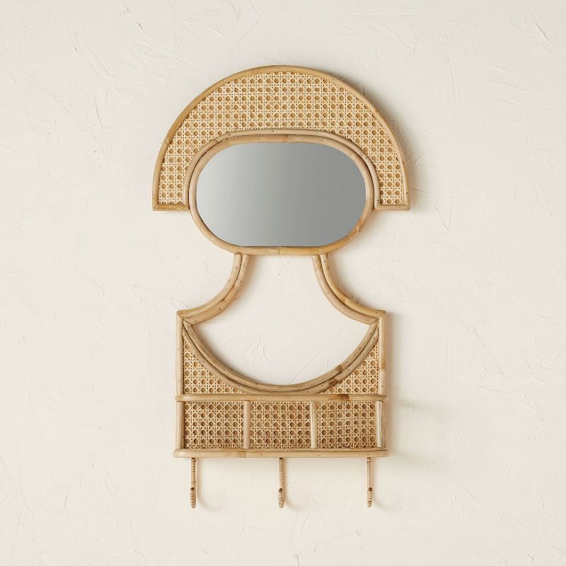 Figure Mirror with Basket - Opalhouse&#8482; designed with Jungalow&#8482;, 1 of 7