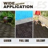 Syemin Carpet Tiles Acacia Wood Interlocking Deck Tiles Checker Pattern, 10 PCS Square Outdoor Flooring for Patio, Pool Side, Brown, 12"*12"*0.75" - 4 of 4