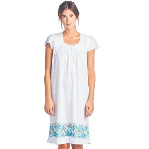 Casual Nights Women's Cap Sleeves Floral Lace Nightgown - 1 of 4