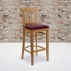 Emma and Oliver Vertical Slat Back Wooden Restaurant Dining Barstool - 2 of 4