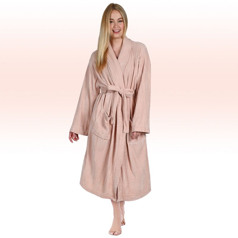 Catalonia Womens Fleece Long Robe, Comfy Soft Chenille Bathrobe, Gift for Her, 5 of 8