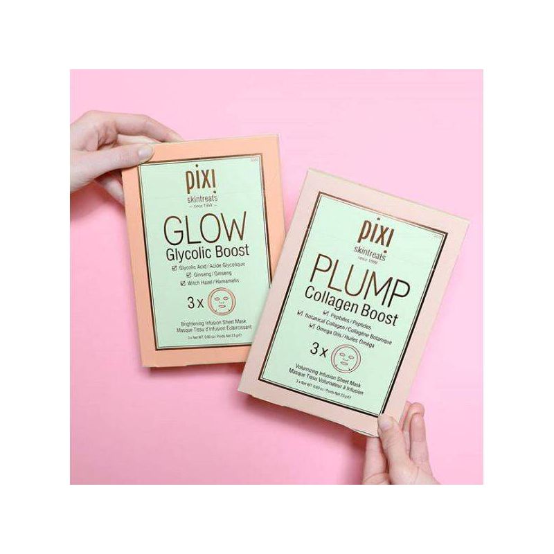 Pixi by Petra GLOW Glycolic Boost Brightening Face Sheet Mask - 3ct - 0.8oz, 3 of 13