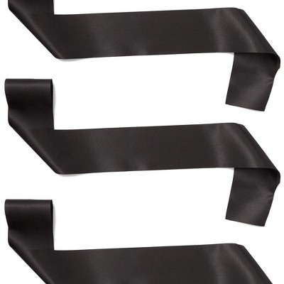 Sparkle and Bash Blank Customizable Satin Sash (8 Pack), Black