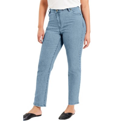 June + Vie by Roaman's Women's Plus Size June Fit Straight-Leg Jeans