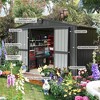 CLIHOME 10x8Ft Outdoor Metal Storage Shed,Patio Galvanized Steel Outdoor Storage Cabinet with Lock - 3 of 4
