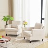 Accent Chair, Linen Living Room Chair, Mid Century Modern Armchair, Comfy Reading Chair, Upholstered Sofa Chair Lounge Chair for Living Room, Bedroom - 4 of 4