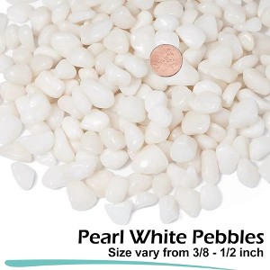 GASPRO 2.5 Pound Pebbles for Indoor Plants, 3/8" Decorative White Rocks for Vases, Planters, Succulents, Bamboo, Highly Polished and Smooth Surface - 1 of 4