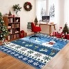 Christmas Runner Rug – Washable, Non-Slip, Santa & Reindeer Print, Low Pile, Foldable Carpet for Hallway, Kitchen, Bedside - 3 of 4