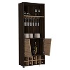 Sevobal Decorative Storage Cabinets, Wine with Shelves and Drawers, Farmhouse Style Cabinet for Food and Beverages, Dark Brown, 27.1*25.9*70.8 - 2 of 4