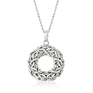 Ross-Simons Sterling Silver Byzantine Open Circle Pendant Necklace - 1 of 4