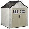 Rubbermaid 7 x 7 Foot Durable Weatherproof Resin Outdoor Storage Shed for Garden Tool and Lawn Machinery Organization, Sandstone - 2 of 4