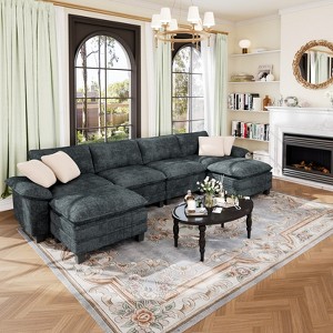 Captiva Designs Cloud Modular Sectional Sofa, 157.5" U-Shaped 6-Seater Couch with Ottomans - 1 of 4
