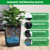 GustoWave 16 Inch Tall Planter Set of 2 Large Rattan Flower Pot with 2 Trays & a Water Level Monitor & Wheels Outdoor and Indoor for Patio, Porch - 3 of 4