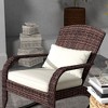 GlasFlength Patio Chaise Lounges Outdoor Wicker Adirondack Rocking Chair Rattan Rocker with Back Seat Cushion for Garden Porch, White, 26"*35"*38.5" - 4 of 4