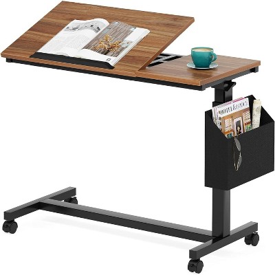 Tribesigns C-Shaped Portable Desk, Mobile Height Adjustable Laptop Desk with Wheels