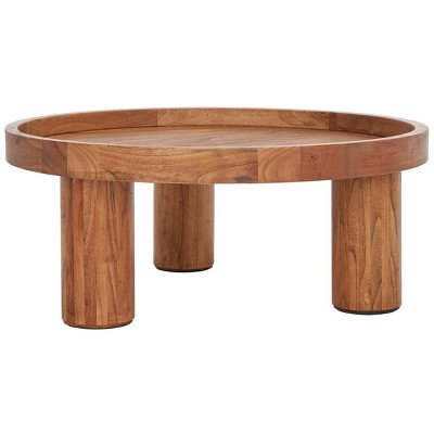 Meek 3 Leg Round Coffee Table - Natural - Safavieh