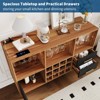 Bar Cabinet with LED Lights, Charging Station - 47 Inch Kitchen Buffet Sideboard with Drawers, Wine Rack, Liquor Cabinet for Living Room, Dining Room - 4 of 4