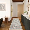 Vintage Floral Area Rug Washable Rugs Stain Resistant Easy Cleaning Indoor Carpet With Non-Slip Backing Low Pile Rug - 3 of 4