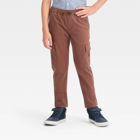 Mini Boden pull-on elastic waist corduroy cargo pants green cotton 7 unisex