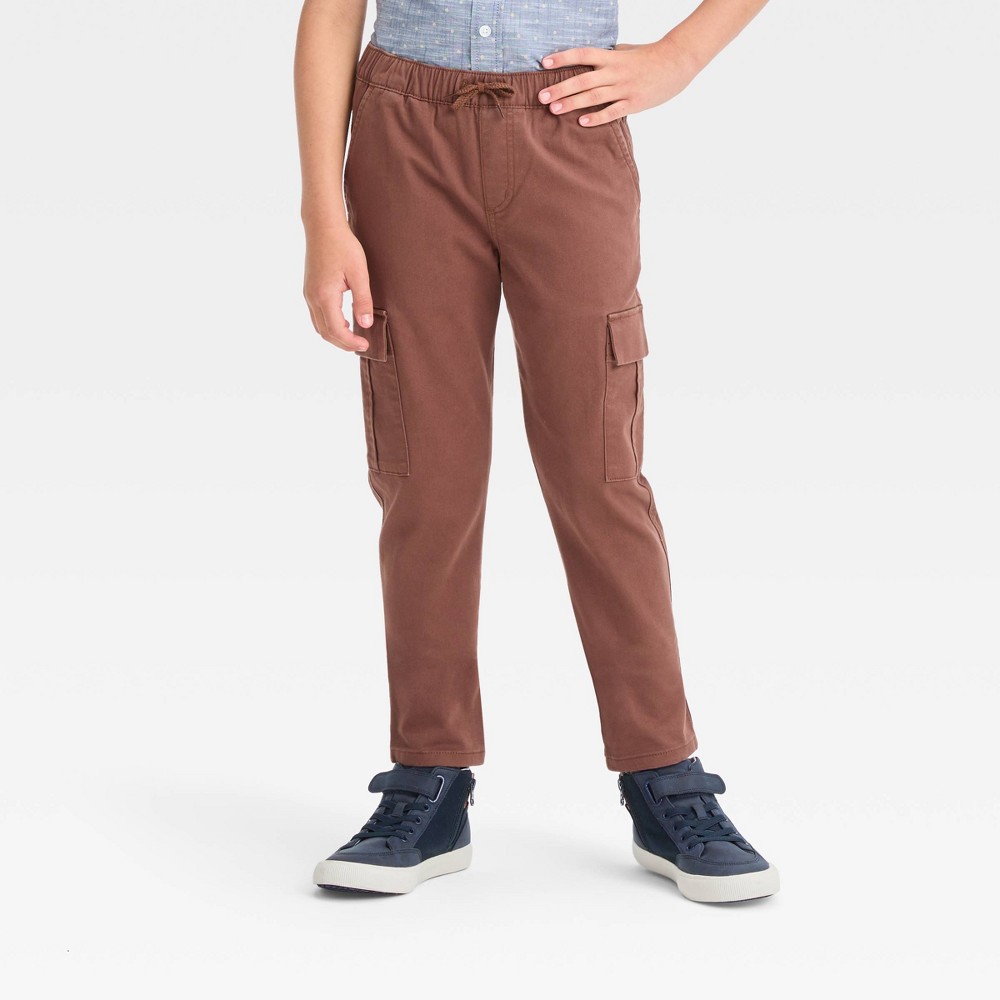 Boys' Stretch Tapered Cargo Pants - Cat & Jack™ Brown/Green - Size 14 - (2-Pack)
