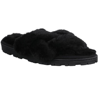 French Connection Women's Plush Braided Slippers - Winter House Shoes ...
