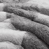 Sapphtopaz Shaggy Faux Fur Comforter Set, Tonal Wave Striped Ombre Bedding Set with Microfiber Reverse (Includes Comforter & Shams) - 2 of 4