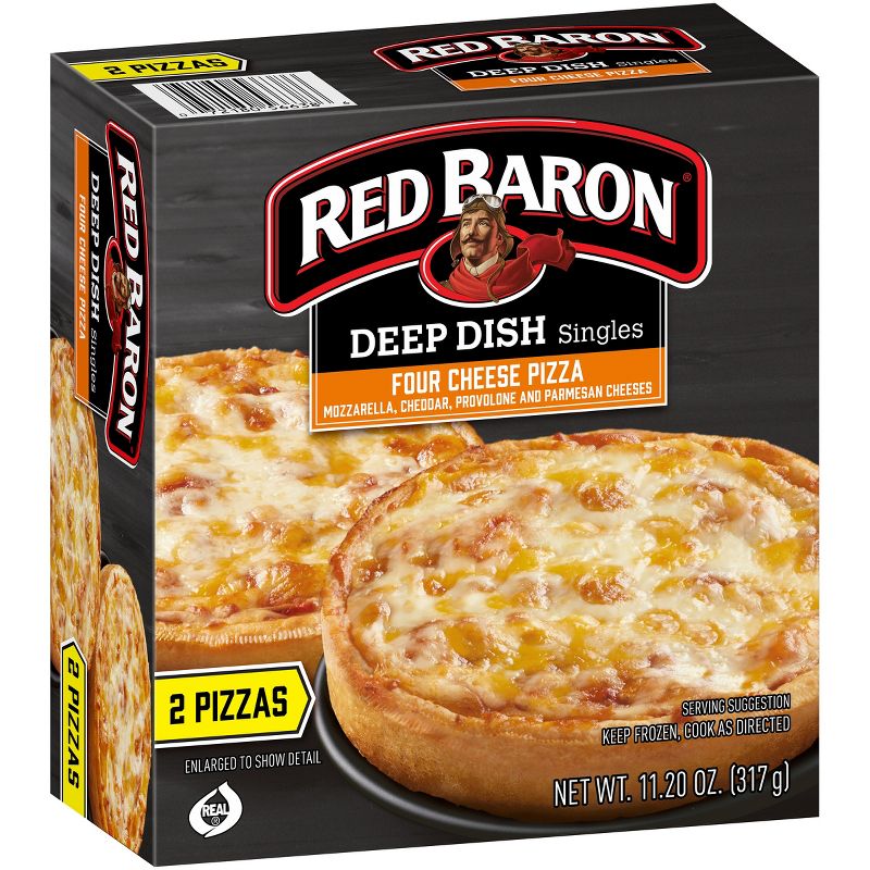 Red Baron Deep Dish Singles Four Cheese Frozen Pizza - 11.2oz, 4 of 12